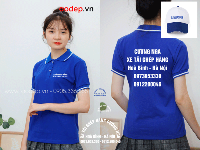 May áo phông Công ty Xe tải ghép hàng Cương Nga | May ao phong dong phuc